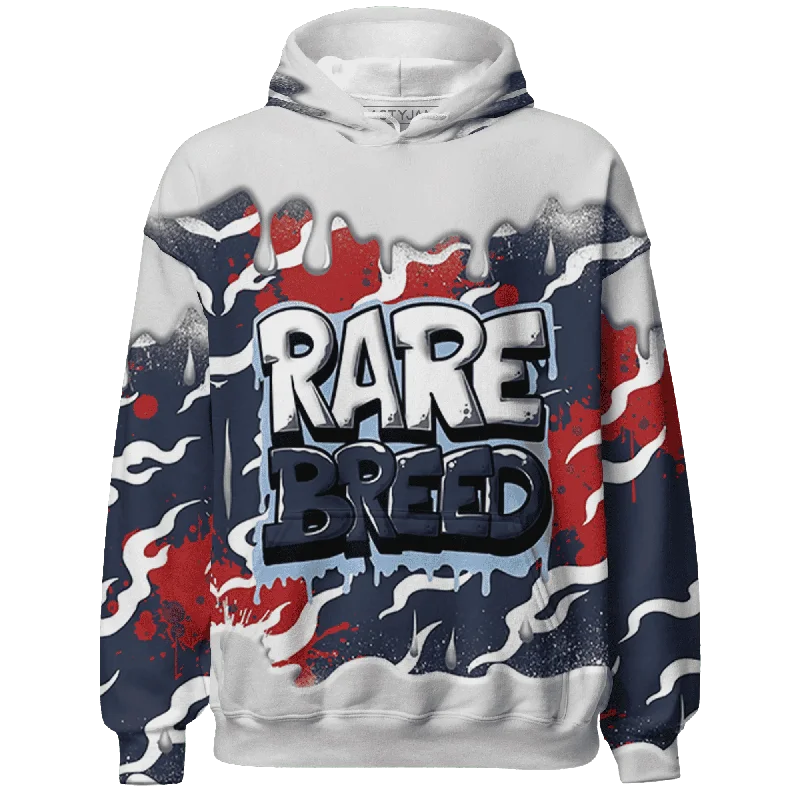 NastyJamz White Navy 6s Hoodie Match Rare Breed Drippin All-Over Print