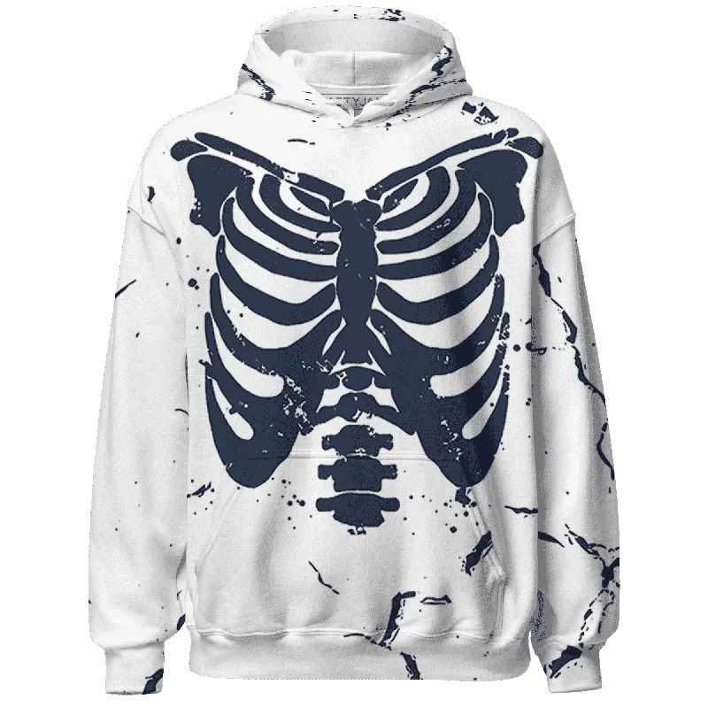 NastyJamz White Navy 6s Hoodie Match Skeleton Y2k All-Over Print