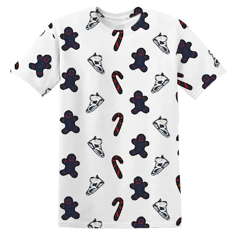 Sustainable Gender-Neutral Apparel White Navy 6s NastyJamz T-Shirt Match Candy Cookie Kicks All-Over Print