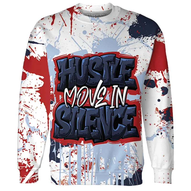 NastyJamz White Navy 6s Sweatshirt Match Hustle Move In Silence All-Over Print