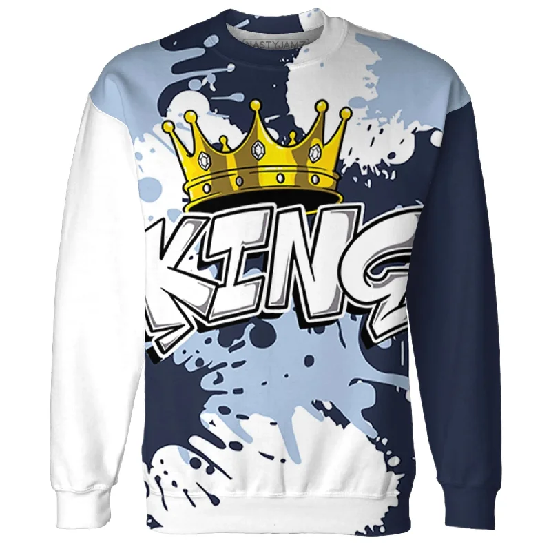 NastyJamz White Navy 6s Sweatshirt Match KING All-Over Print