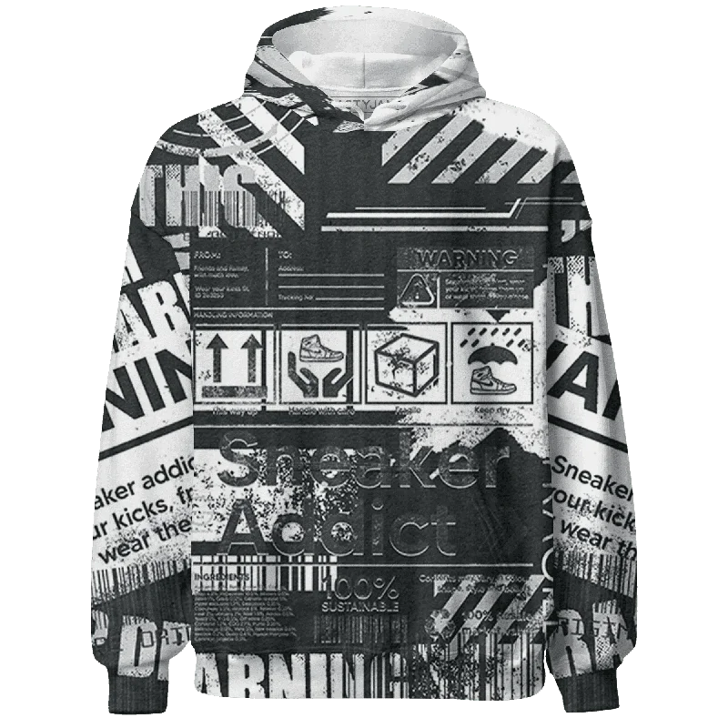 NastyJamz White Thunder 4s Hoodie Match Sneaker Addict Warning All-Over Print