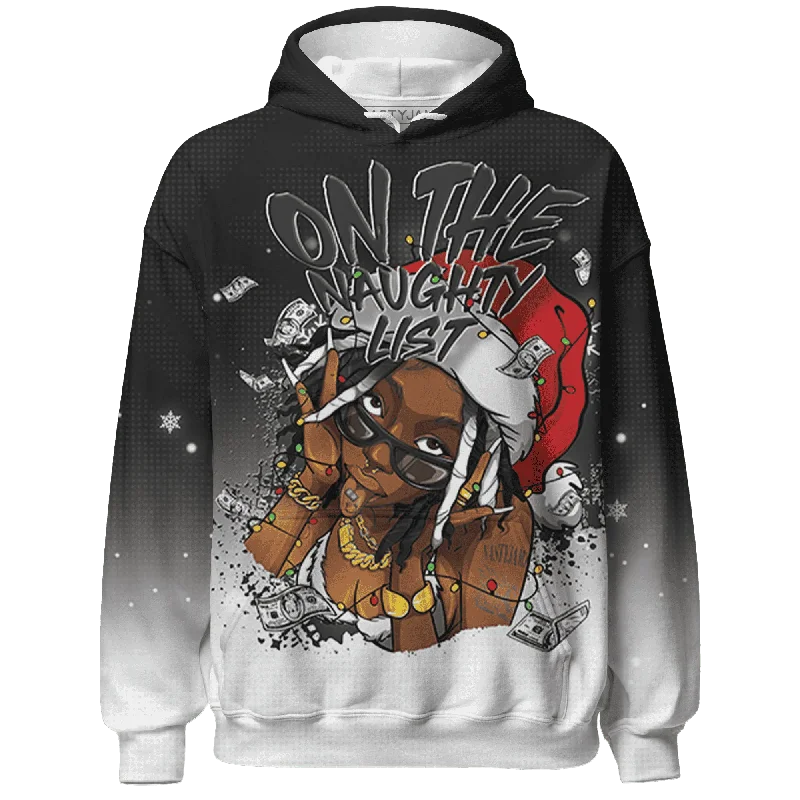 White Thunder 4s NastyJamz Hoodie Match Xmas Naughty List All-Over Print