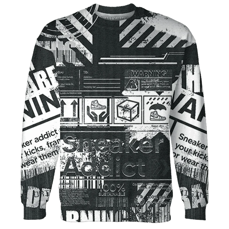 NastyJamz White Thunder 4s Sweatshirt Match Sneaker Addict Warning All-Over Print