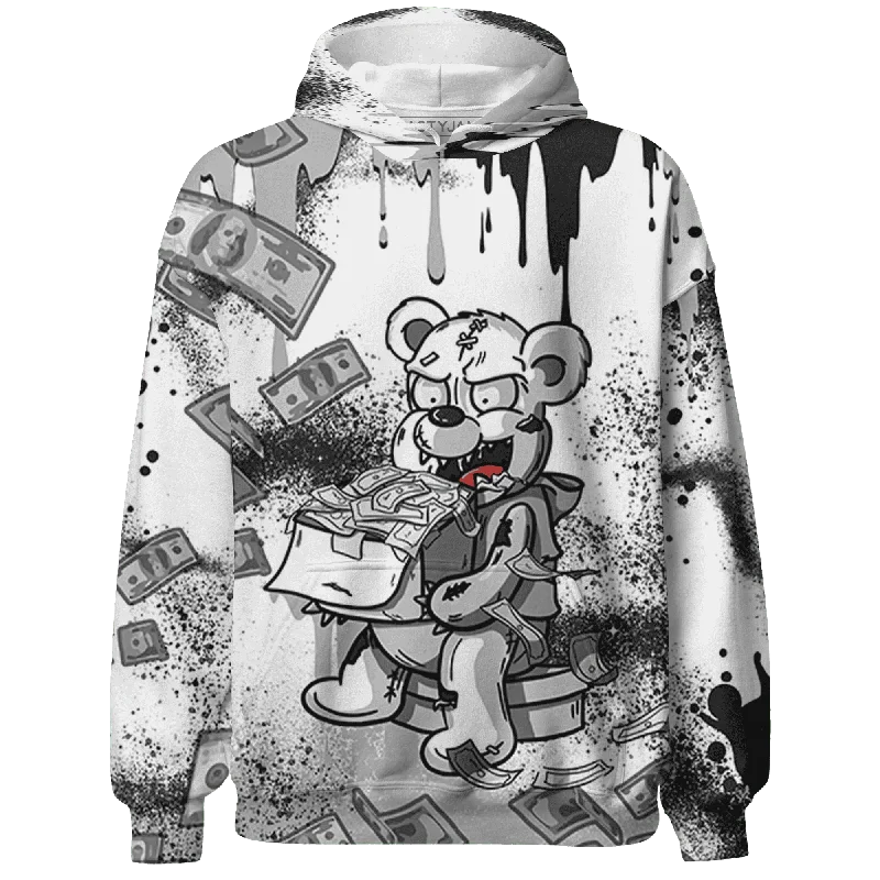 NastyJamz Wolf Grey 1s Hoodie Match Cash Money Splash Paint All-Over Print