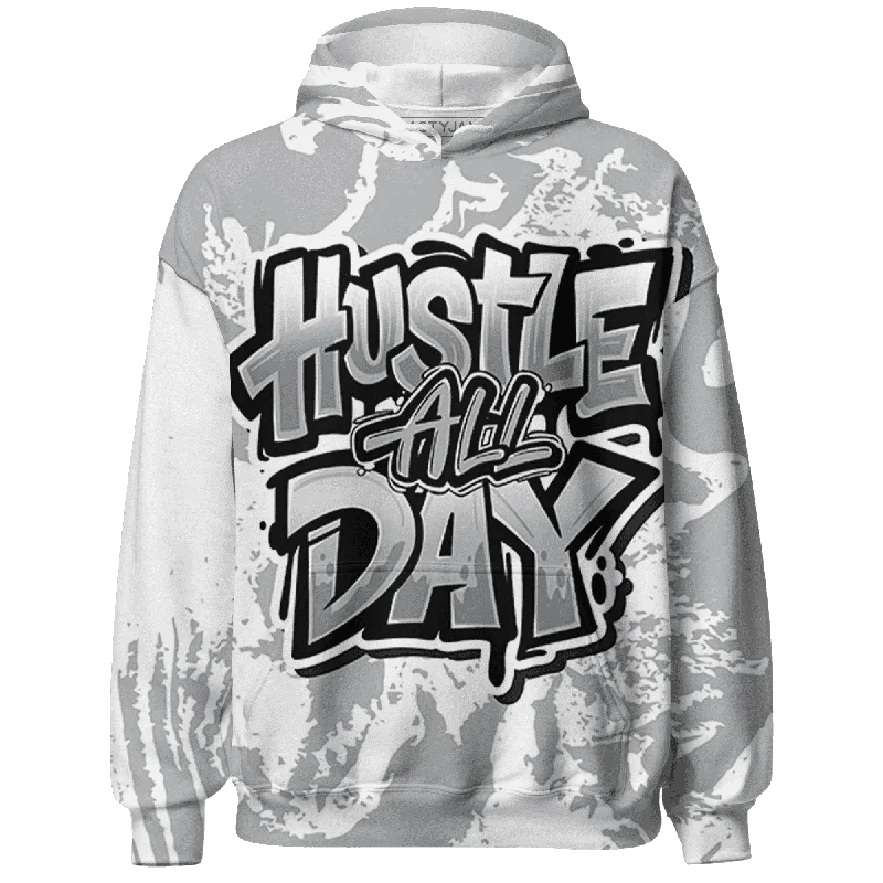 NastyJamz Wolf Grey 1s Hoodie Match Hustle All Day All-Over Print