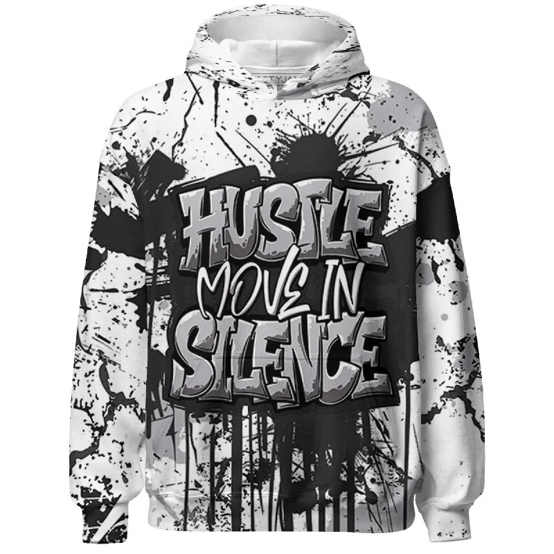 NastyJamz Wolf Grey 1s Hoodie Match Hustle Move In Silence All-Over Print