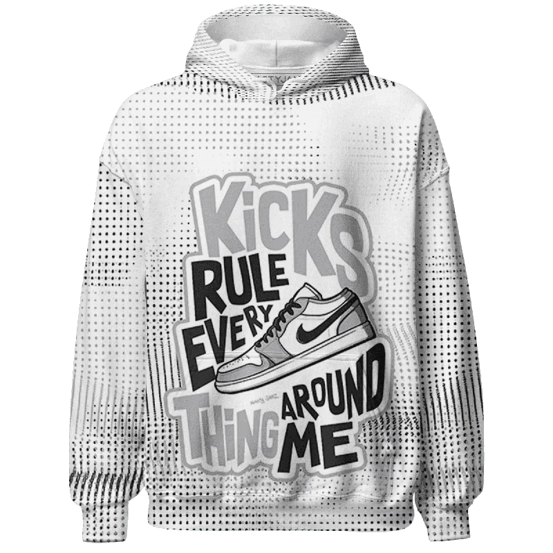 NastyJamz Wolf Grey 1s Hoodie Match Kicks Rule All-Over Print