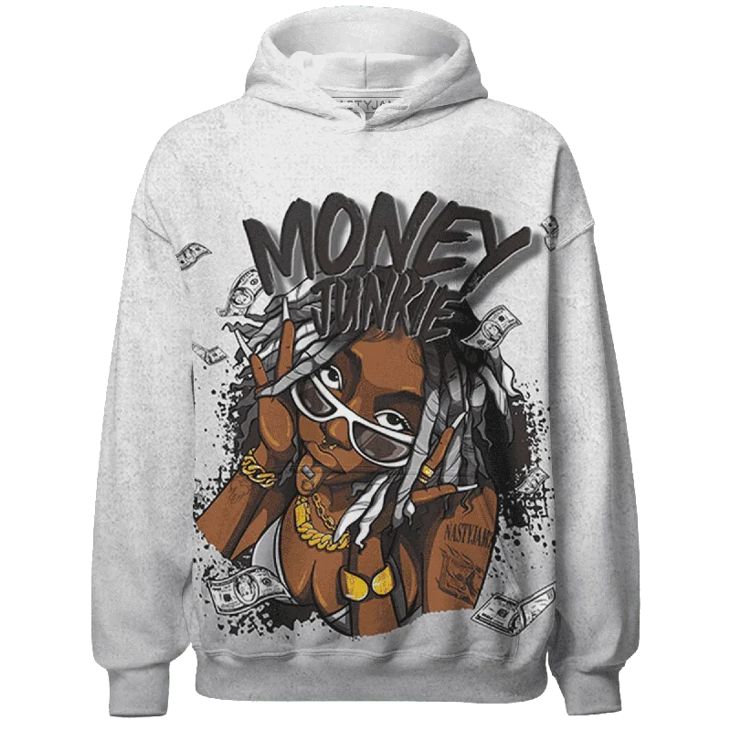 NastyJamz Wolf Grey 1s Hoodie Match Money Junkie All-Over Print