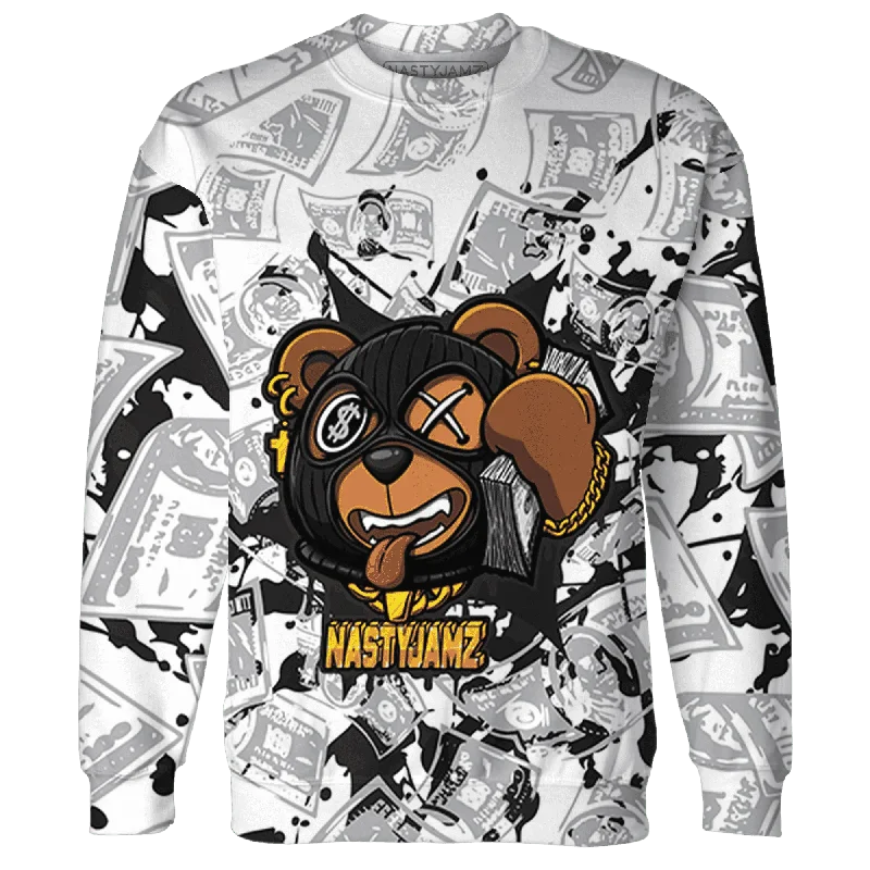 NastyJamz Wolf Grey 1s Sweatshirt Match Money Motive BER All-Over Print