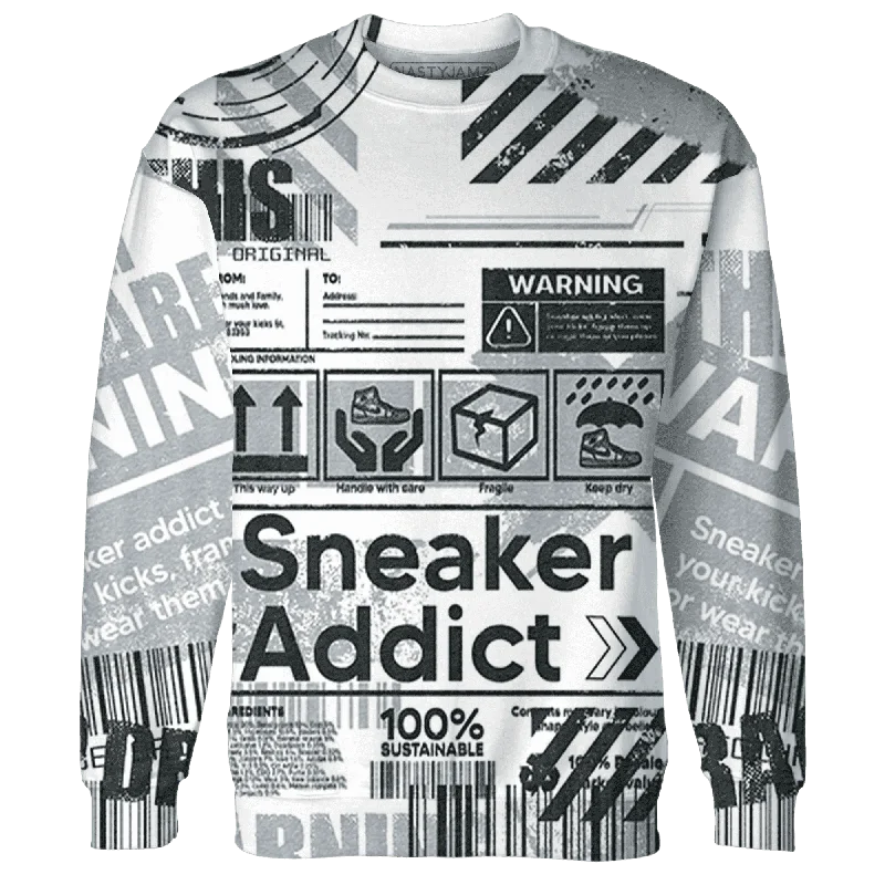 NastyJamz Wolf Grey 1s Sweatshirt Match Sneaker Addict Warning All-Over Print