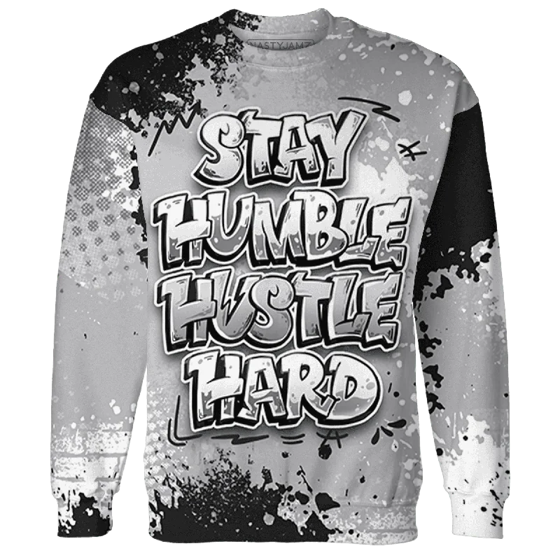 NastyJamz Wolf Grey 1s Sweatshirt Match Stay Humble Hustle Hard All-Over Print