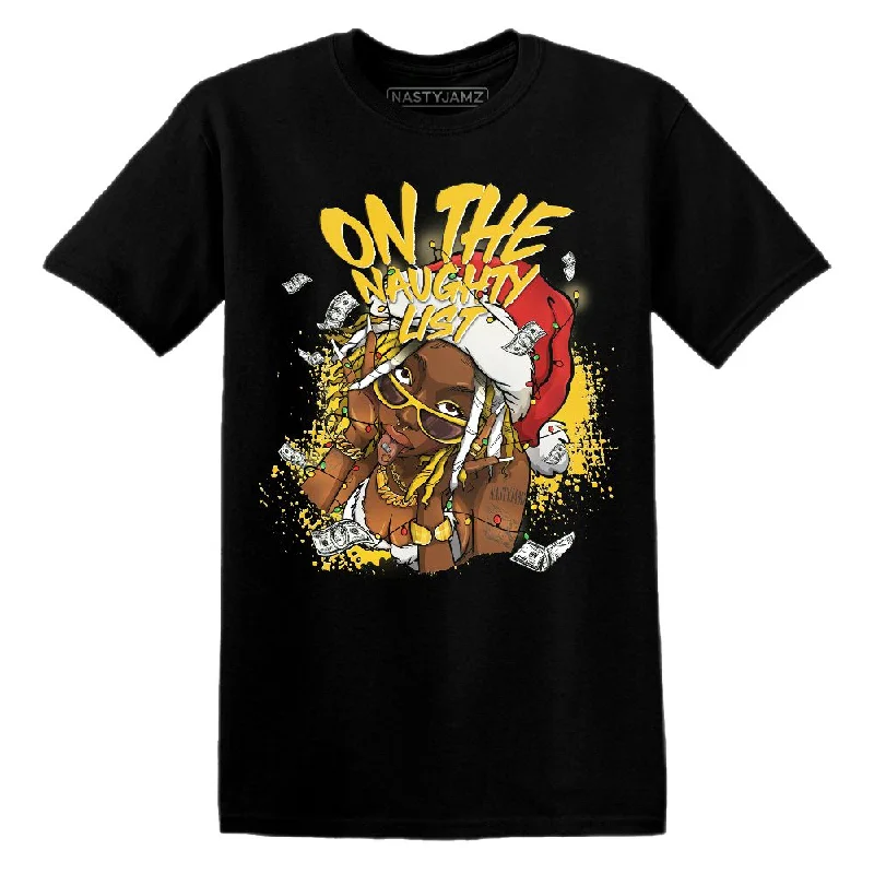 Breathable And Lightweight Unisex Wear Yellow Ochre 6s NastyJamz T-Shirt Match Xmas Naughty List